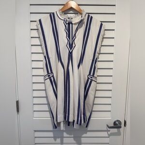 Etoile Striped Blue and White Cotton Mini Dress